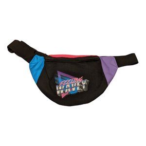 Empyre Feeling Wavey Fanny Pack 90's Style 3 Pockets Black Pink Blue